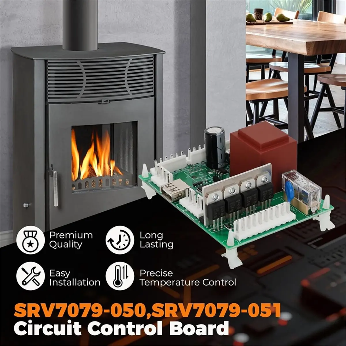 （2026 SUMMER）SRV7079-050 Circuit Control Board for PP130 PH50PS PH50CABPS Stove Control Board