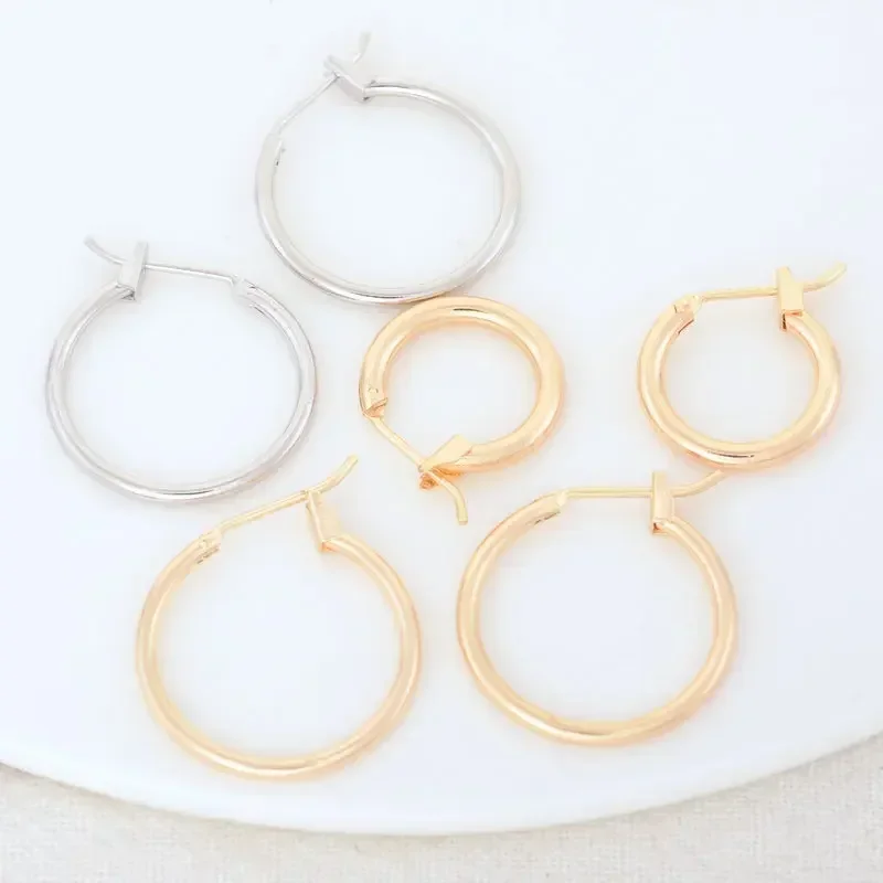 6PCS 15MM 20MM Gold Color Brass Round Earrings Hoops High Quality Jewelry Making Supplies Diy Findings Accessories