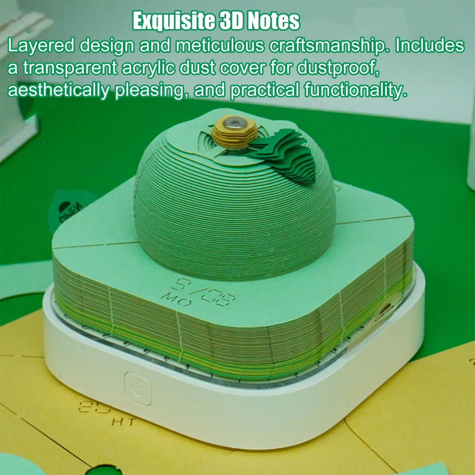 

3D настольный календарь 2026 Эстетический светодиодный планировщик 2026 Блокнот с резьбой по бумаге Календарь для рабочего места Домашняя кухня Гостиная