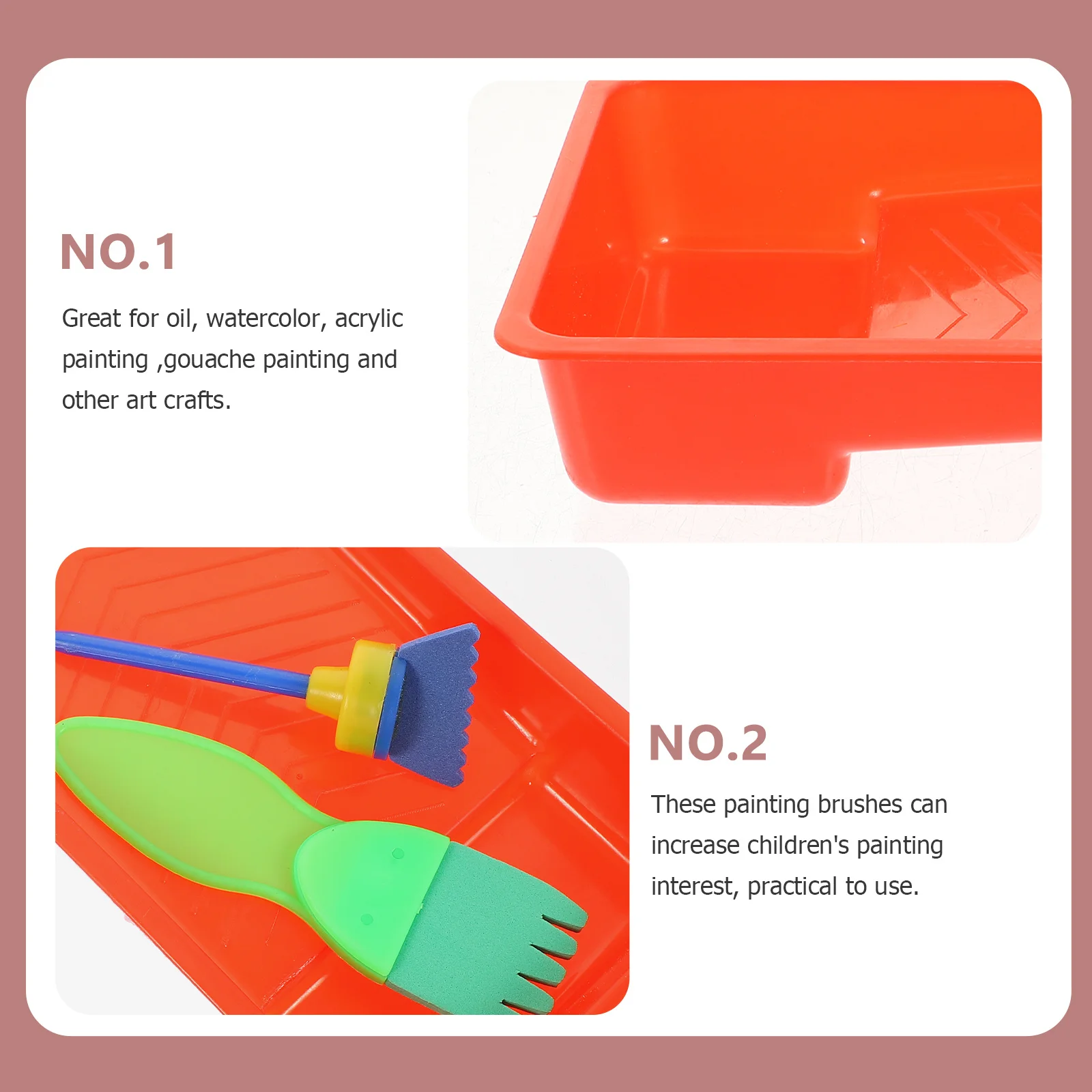 

2Sets Kids Painting Sponge Roller Brush Set Compact Comfortable DIY Drawing Tools for Children Creative Oil Watercolor Acrylic
