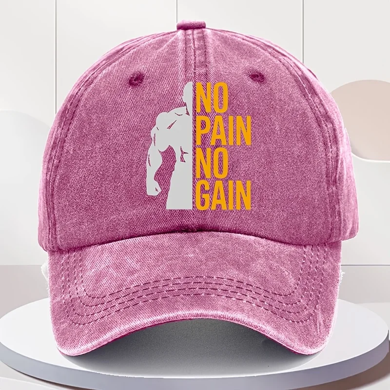 NO NO GAIN Baseballkappe mit Buchstaben-Aufdruck, verstellbare, lässige Unisex-Outdoor-Mütze