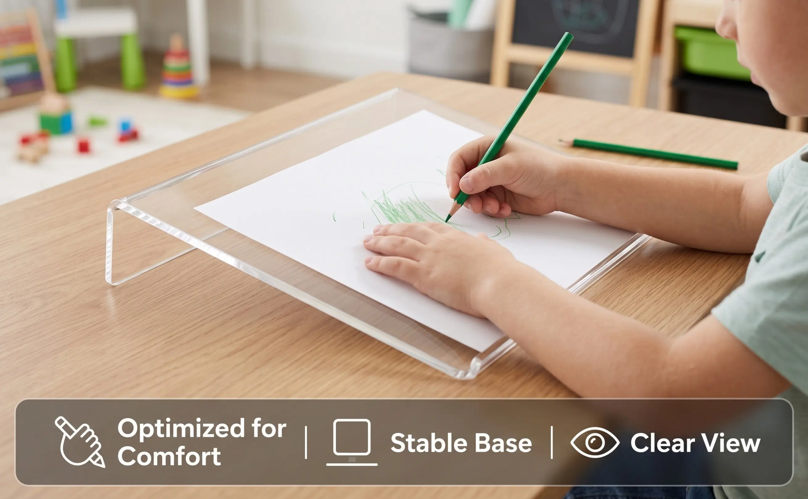 Clear Acrylic Slant Board Painting Easel Desktop Stand Painting Display Board Writing Drawing Sketching Support