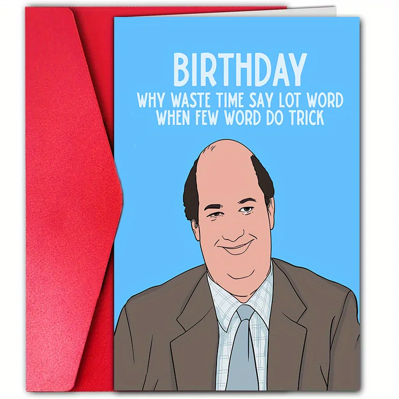 1 funny birthday card with a funny bald man image. Creative greeting cards. The perfect gift for family, friends and co-workers.