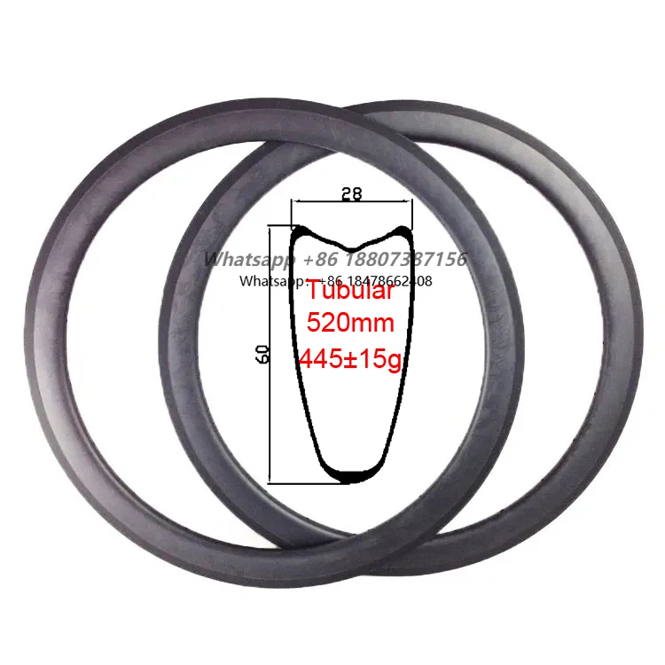 

700c Carbon Cycling Parts 60mm Depth Road Carbon Bicycle Rim Tubular Carbon Fiber Road Bike Wheel Rims
