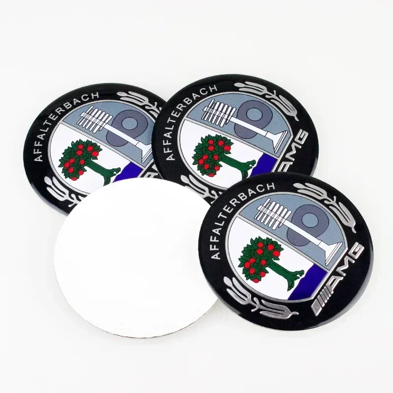 4Pcs 56mm Outer Diameter for Mercedes Benz Car Wheel Hub Sticker AMG W203 W204 W205 W209 W210 W211 W212 W176 W166 Rim Decoration view 4