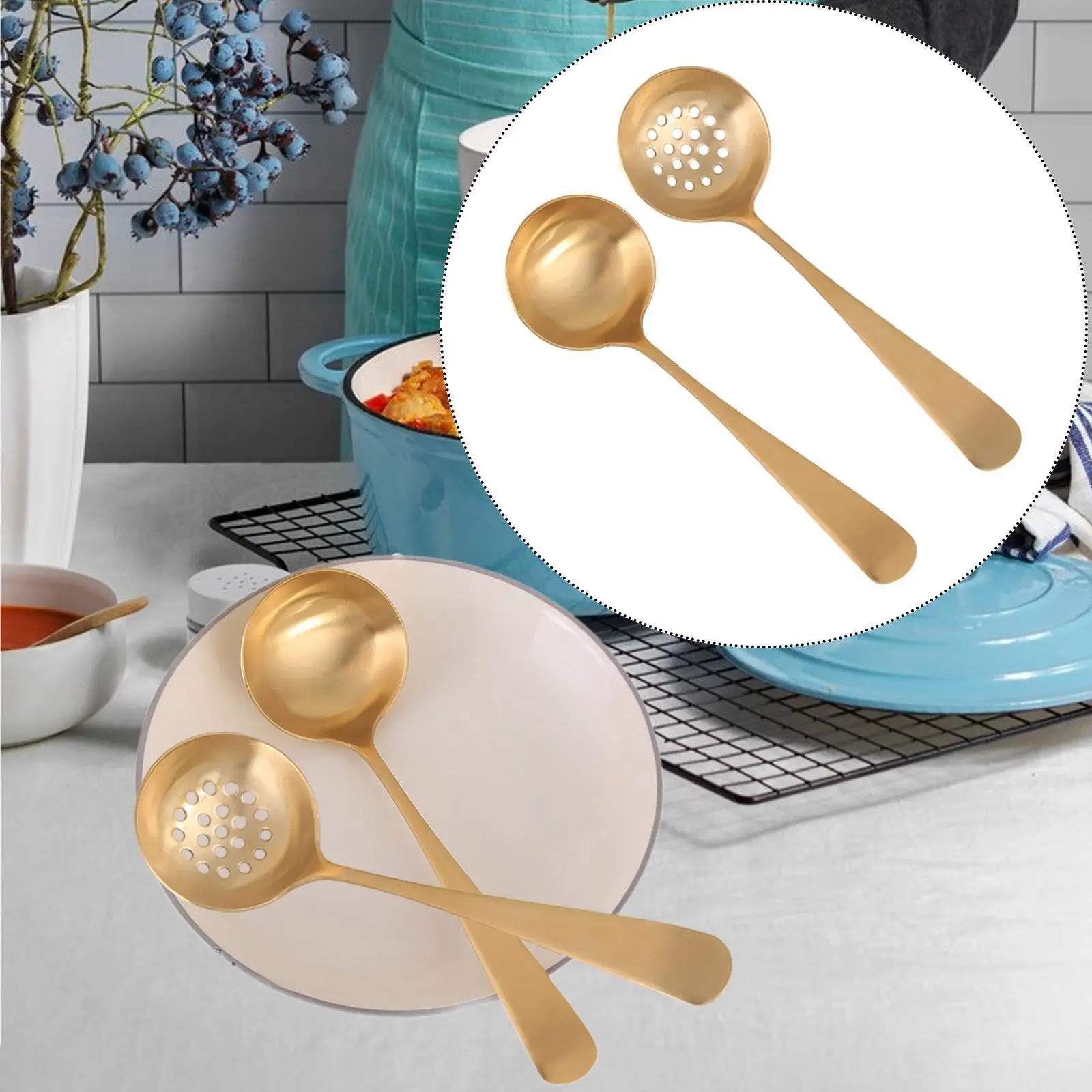 Copper Spoon Kitchen Gadgets Cookware Utensil for Camping Buffet Cooking