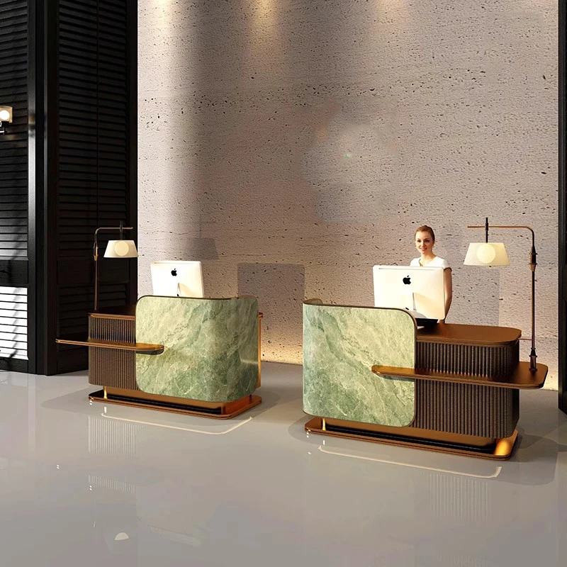 Green Wood Reception Desks Luxury Brown Design Best Modern Drawer Reception Desks Modern Classic Empfang Theke Office Furniture