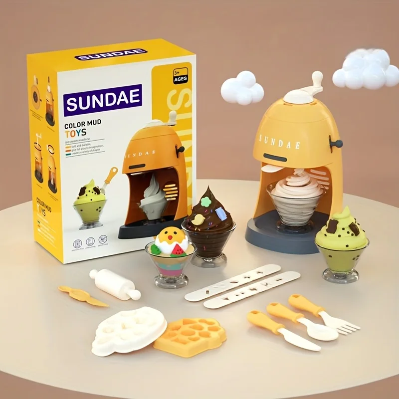 Игрушка красочная глиняная имитация машины для мороженого, игровой домик, машина для мороженого, кухня, игровое тесто для подарка на день рождения