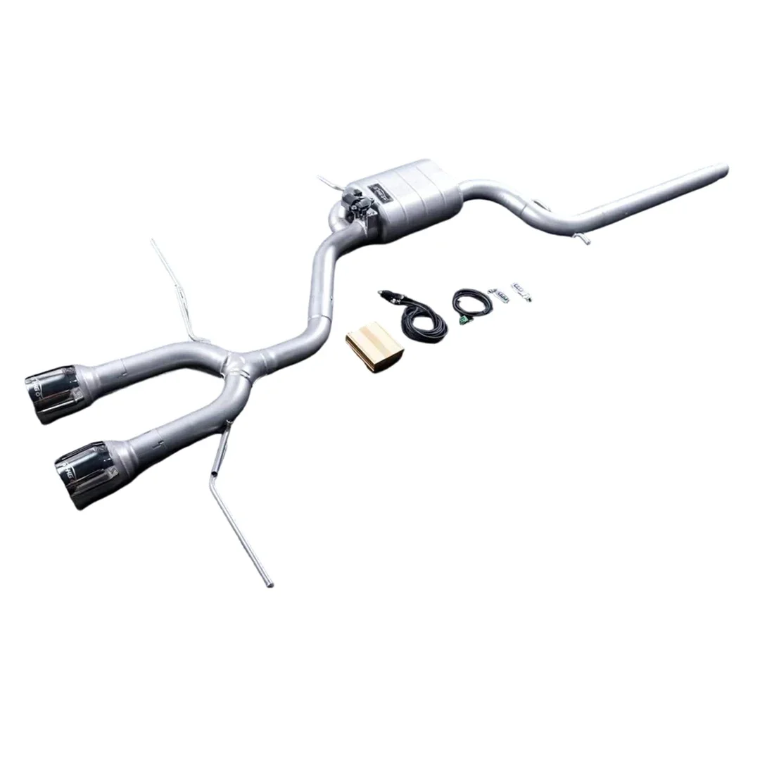 Catback 304 stainless steel exhaust system muffler with two tips suitable for Golf 6 1.4T car matching R20 diffuser.