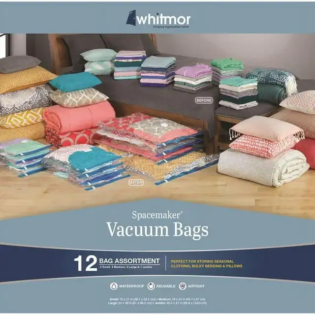 

Whitmor Clear Closet Vacuum Cube Storage Bags - Set of 12 - Adult