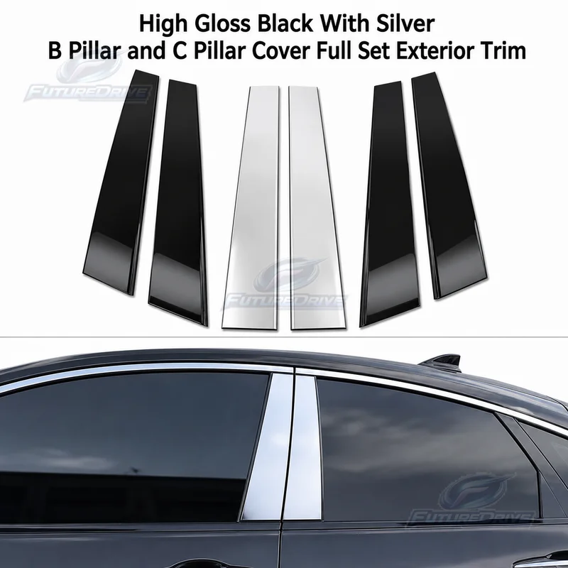8Pcs Glossy Black Carbon Fiber Car Door Window BC Pillar Post Cover Trim Sticker For Nissan X-Trail T31 2008-2012 Parts - view 2
