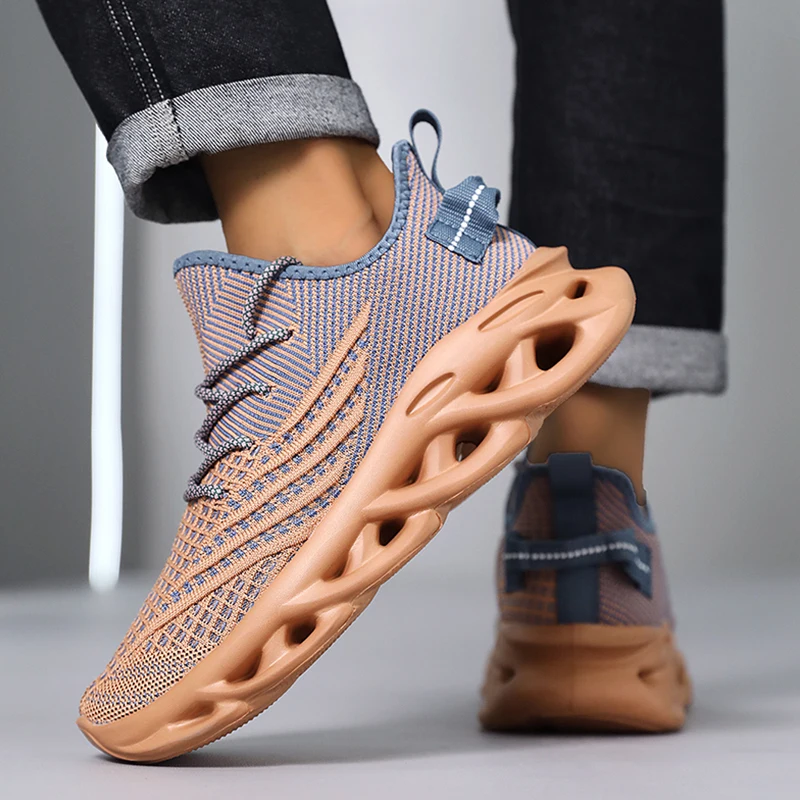 

Men Casual Sneakers Mesh Lightweight Breathable Soft Soled Running Shoes Lace-up Outdoor Trainning Size 36-46