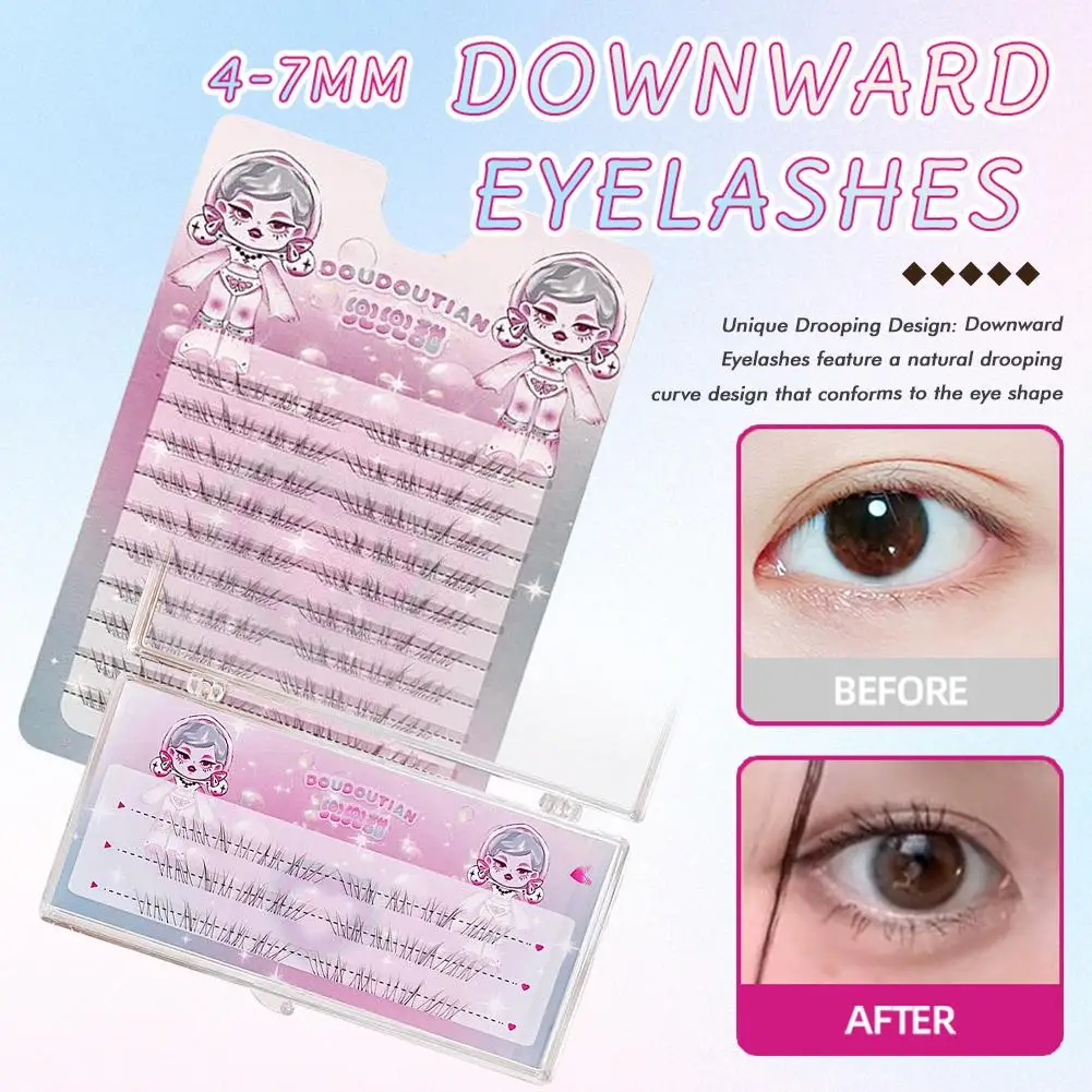 Natural Soft Lower False Eyelashes Transparent Band Cat Style Under Lashes Extenstions For Wedding Party Work Cosplay Makeup ﻿