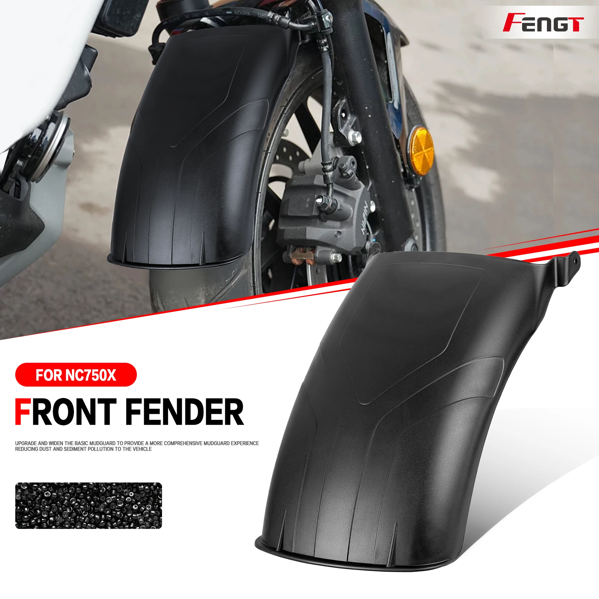 

For Honda NC750X NC750 X NC 750X Motorcycle Front Fender Extender Extension Hugger Mudguard No Loss No Drilling Installation