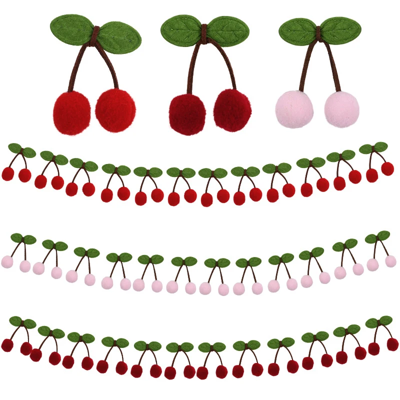 

1Set Felt Balls Cherry Garland Party Banner Hanging Decoration Christmas Birthday Baby Shower Festive Party Home Decoration