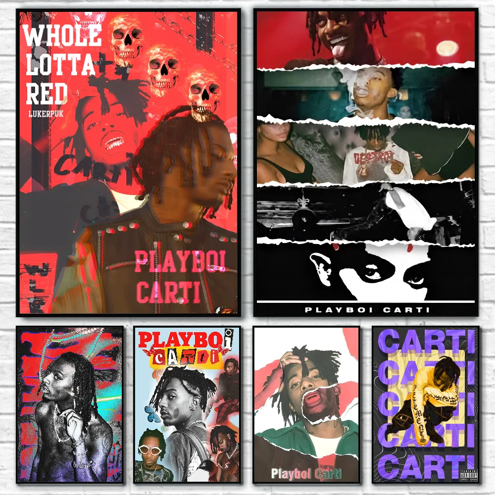 

P-Playboi C-Carti Poster Stickers Art Wall Murals Decor Game Room Decor Gifts HD Painting