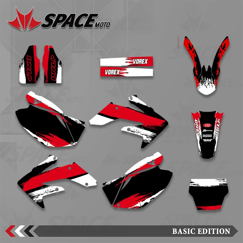 

SPACE Full Graphics Decals Stickers Kits Motorcycle Background Number Name Custom For Honda CRF2502004 2005 2006 2007 2008 2009