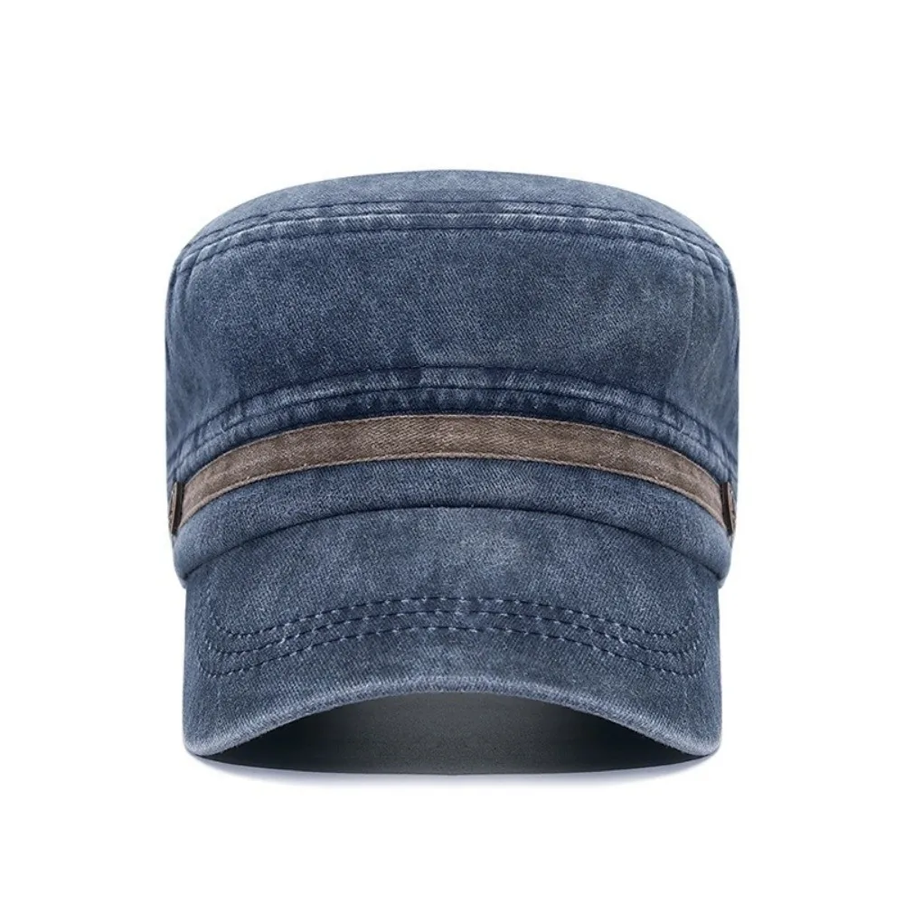 

Outdoor Washed Cotton Big Head Flat Hat Adjustable Breathable Sun Hat Short Brim Spring Summer Middle-aged Dad Hat Men Women