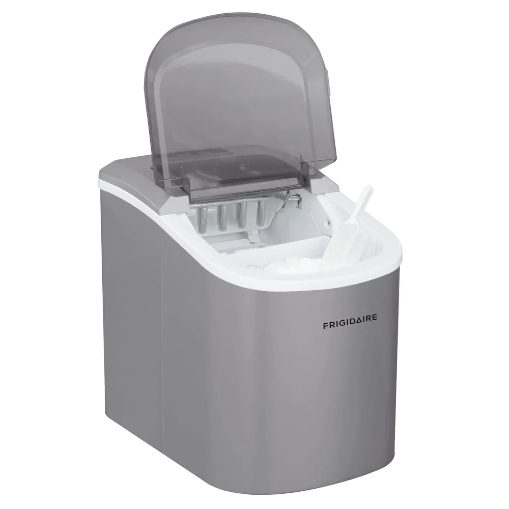 EFIC189, Countertop Ice Maker with Transparent Window, Bullet Ice Maker, 26 lbs.Small Ice Maker Machine USA
