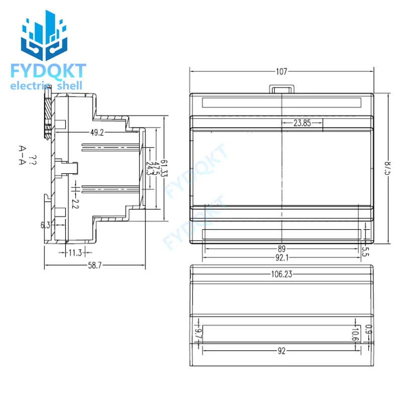 Fabriek Directe Verkoop Nieuwe Geleiderail Shell Monitor Shell Plastic Shell 4-33: 88X59X107MM