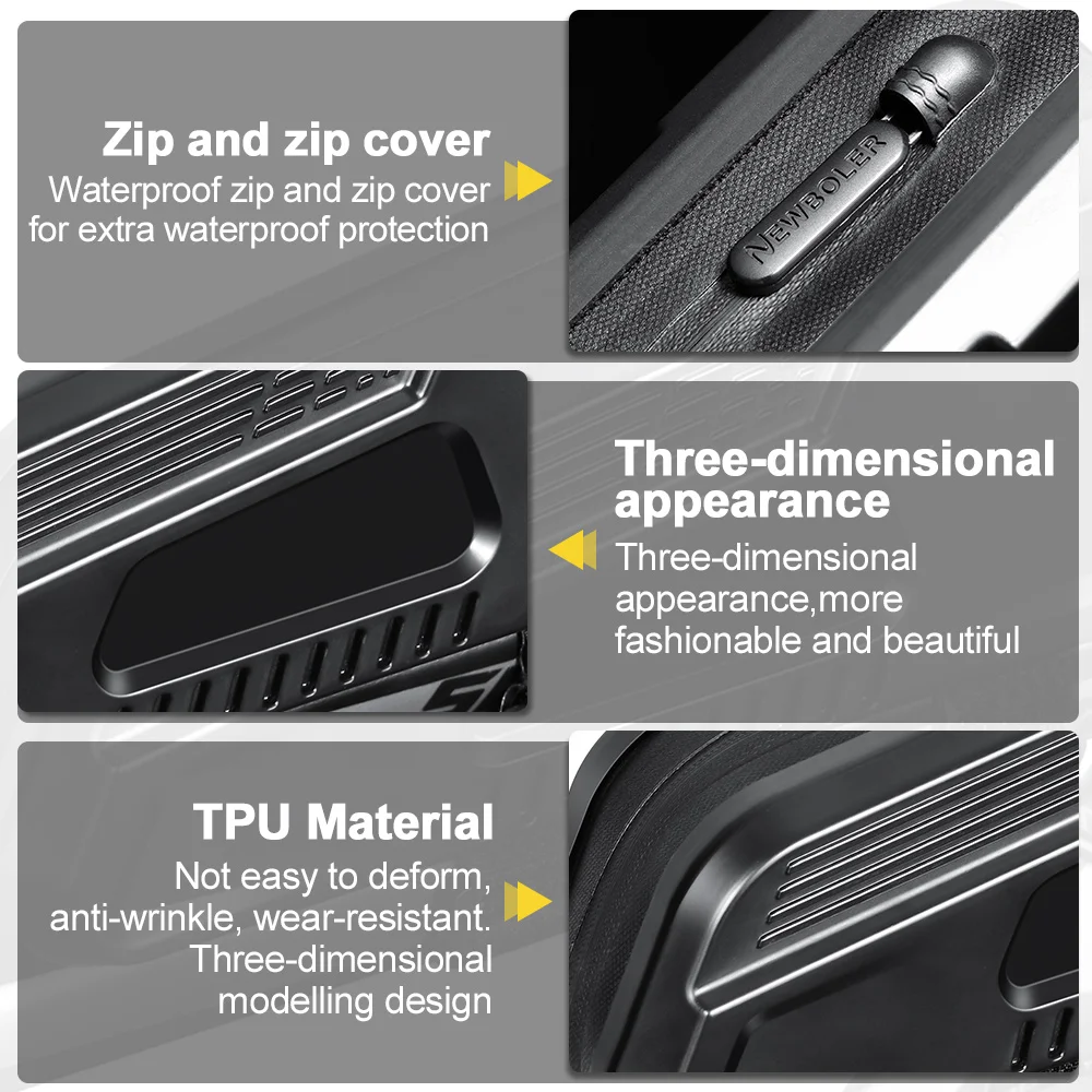 NEWBOLER Bicycle Bag Rainproof Cycling Top Front Tube Frame Bag Large Capacity MTB Road Bicycle Pannier Black Bike Accessories