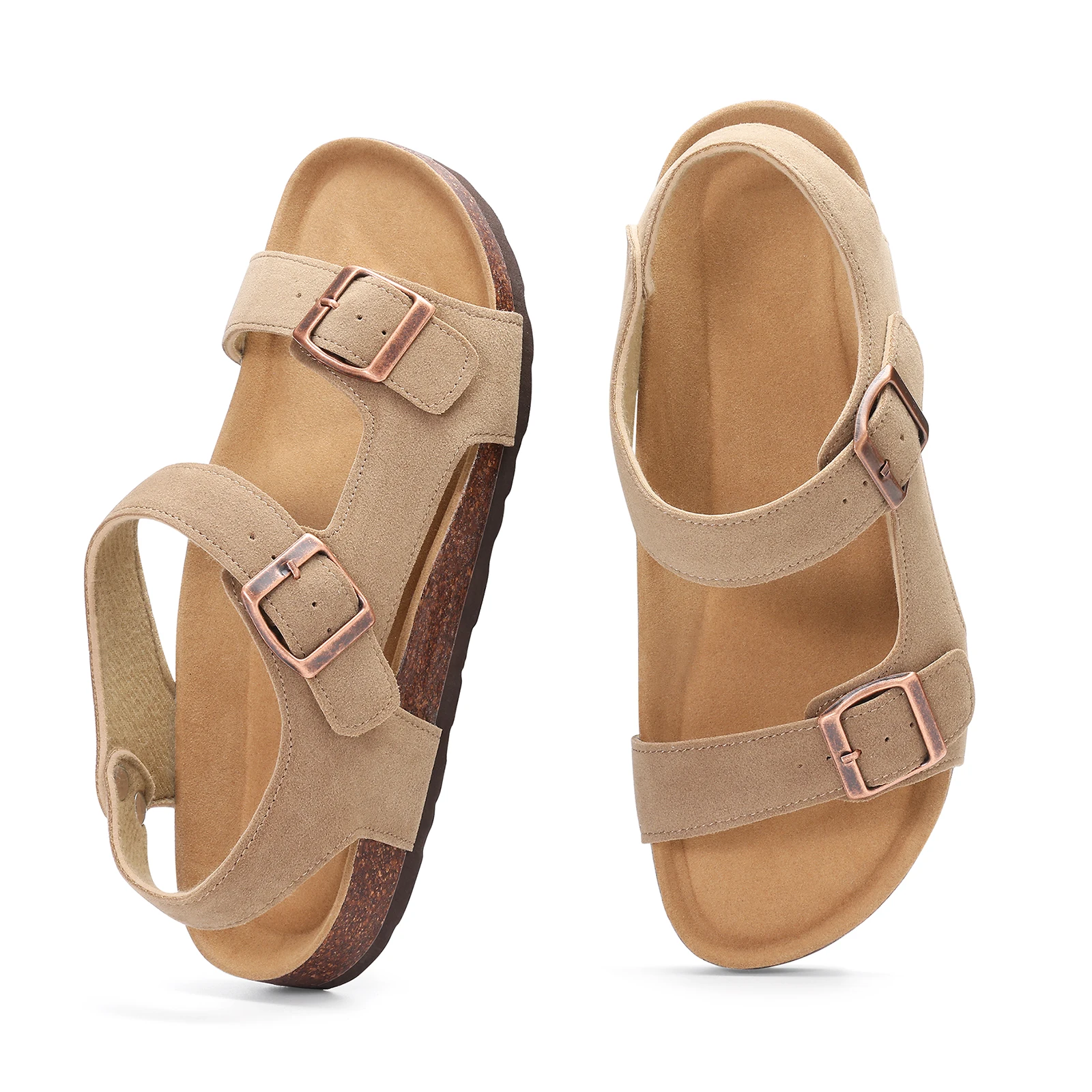 Women's Athletic Open-toe Sandals With Arch Support And Cork Insole. Comfortable, Anti-slip Flat Sandals For Summer Beach._voghion.com
