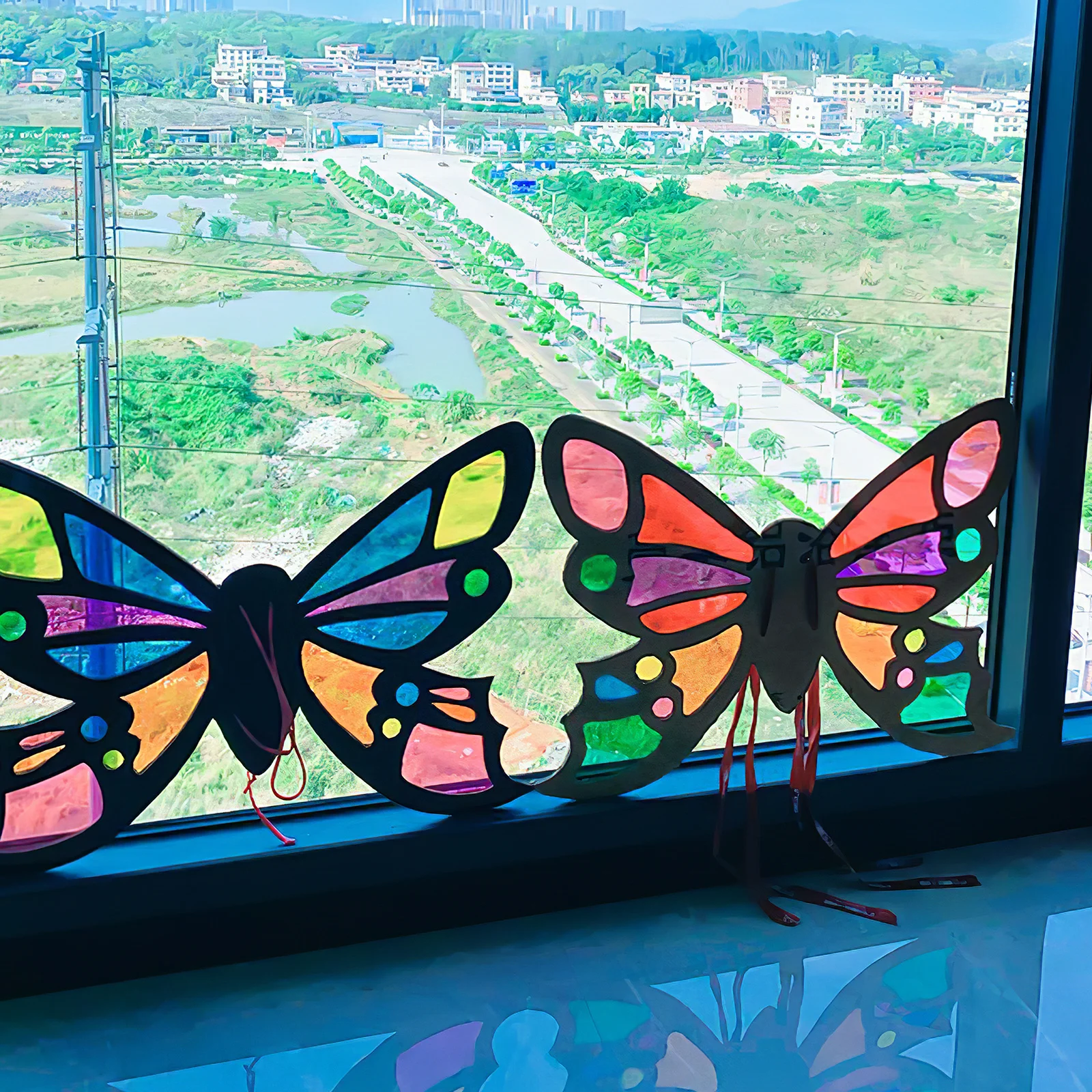 9 أوراق سيلوفان شفافة متعددة الألوان، مادة PVC متينة لمستلزمات تغليف الهدايا الورقية اليدوية