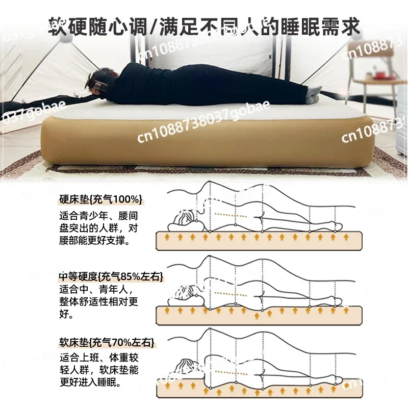 TPU30 Inflatable Mattress Outdoor Brushed Elastic Silk Cloud Bed Camping Heightened Portable Air Mattress