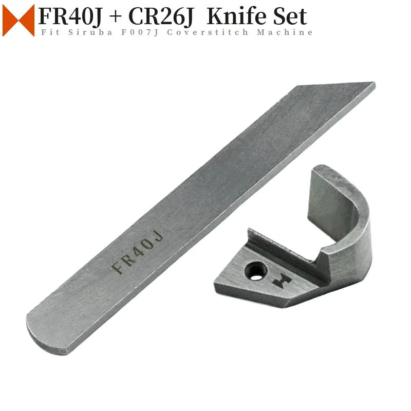 CR26J + FR40J Upper and Lower Knife Set Fit Siruba F007J Industrial Coverstitch Sewing Machines Blade