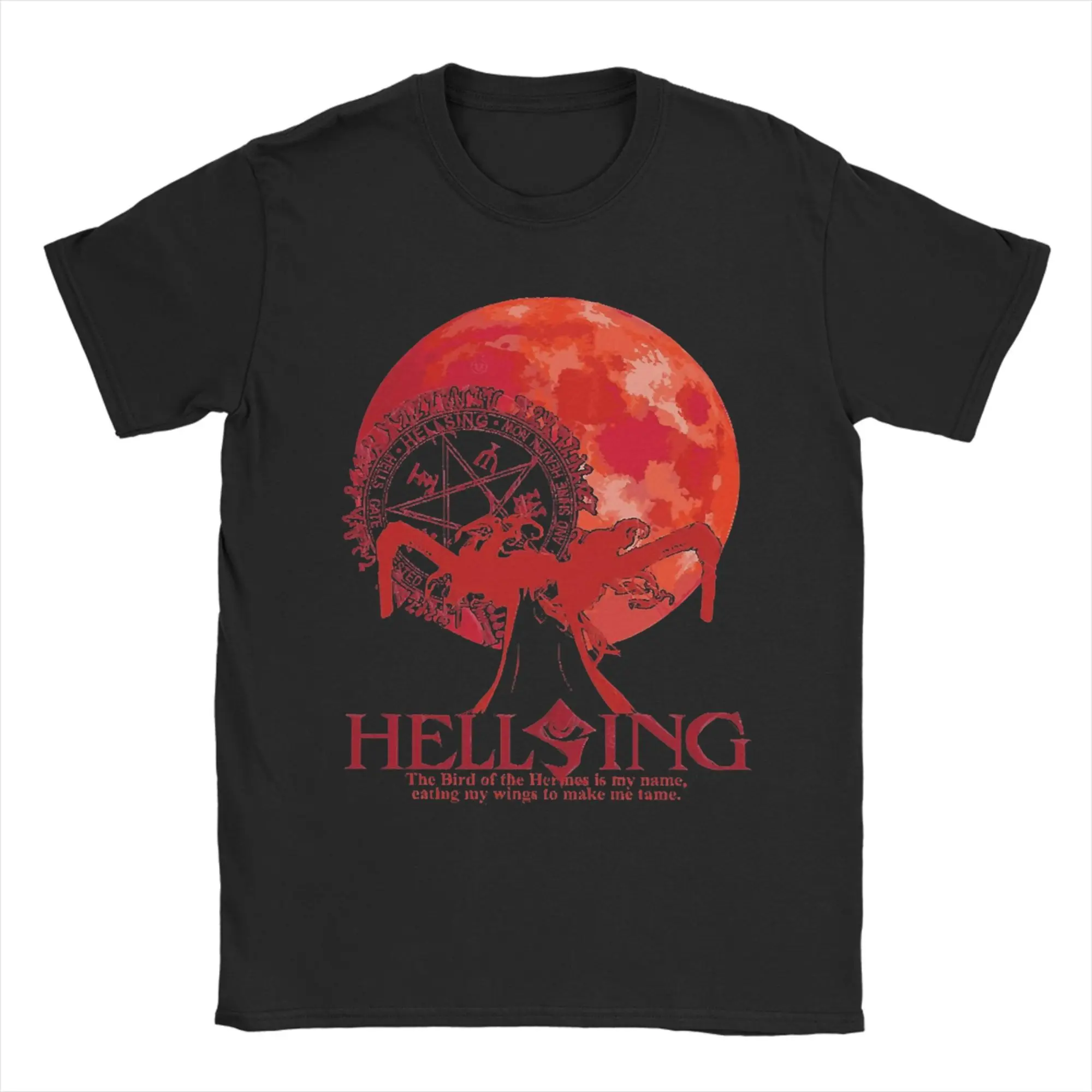 

Футболка Alucard Hellsing, летние футболки из чистого хлопка для мужчин, свободная футболка в стиле Харадзюку с коротким рукавом, базовые футболки Y2K