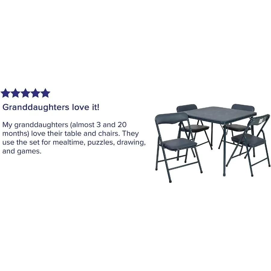 Flash Furniture Mindy Navy 5-teiliges Klapptisch- und Stuhlset für den Innen- und Außenbereich in Spielzimmer, Klassenzimmer und Esszimmer zu Hause S