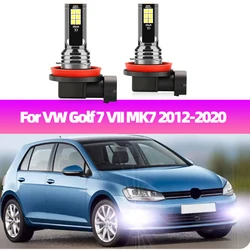 2Pcs LED Fog Lamp Bulbs For VW Golf 7 VII MK7 2012-2020 (Only fit model with halogen fog light) Car Front Fog Lights 6000K White