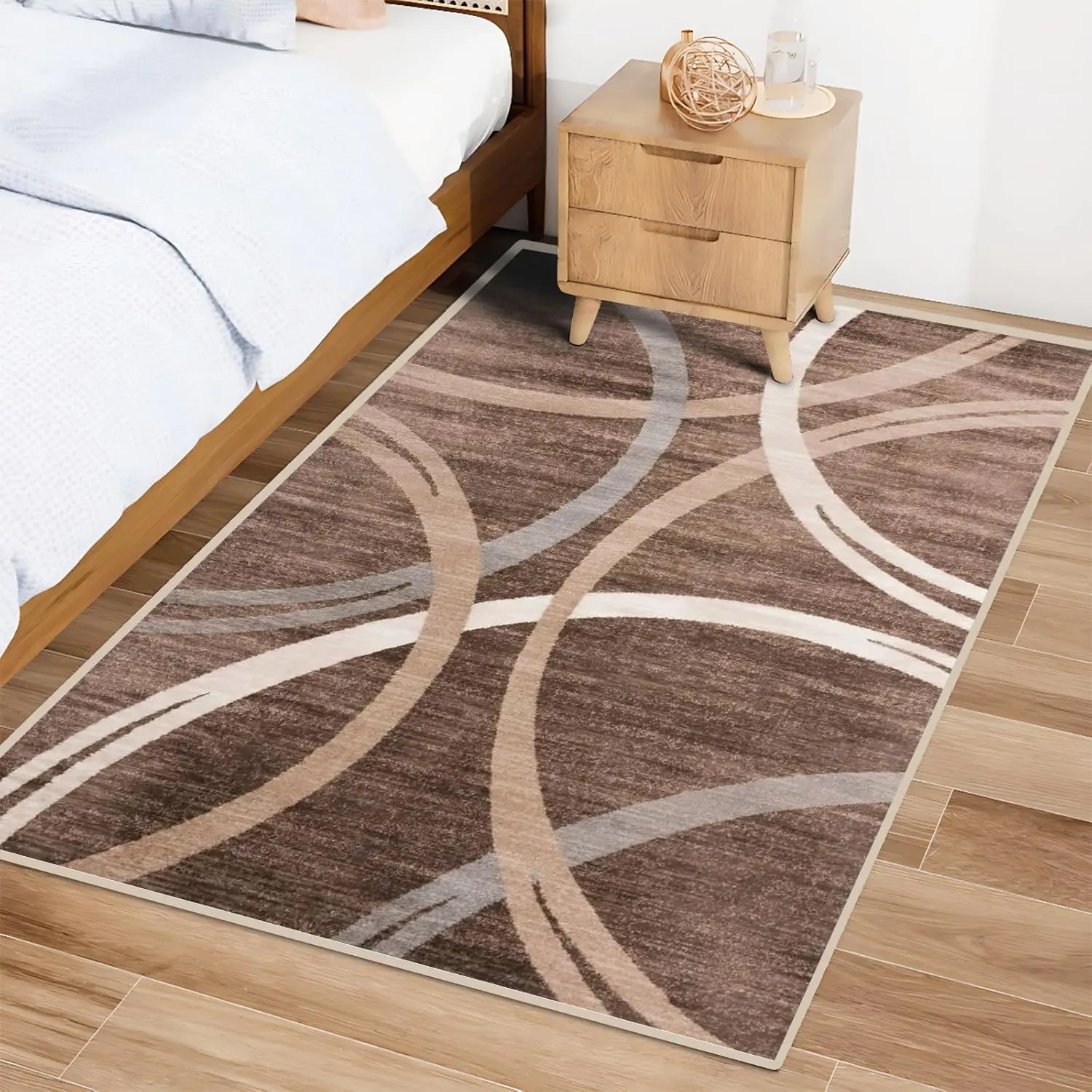 Modern Geometric Abstract Area Rugs,Low Pile High Traffic Small Carpet for Kitchen Hallway Living Room and Entryway Non Slip