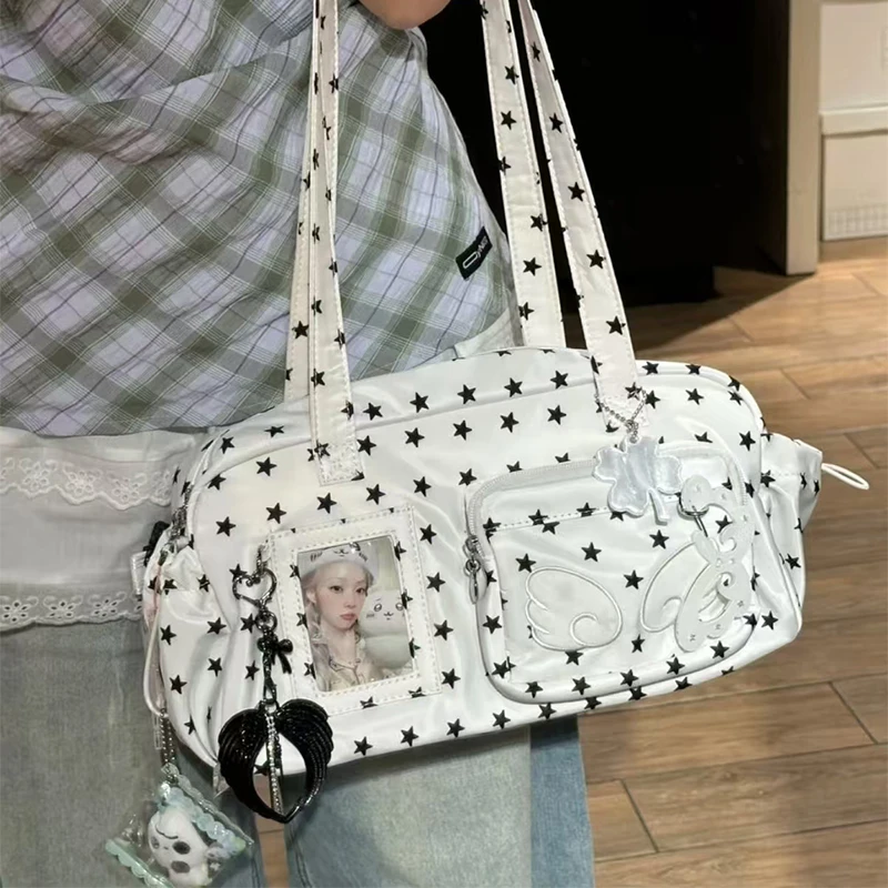 

New Star Print Itabag Korean Y2k Crossbody Bag Cute Sweet Angel Concert Handbag Transparent Display Badge Versatile Women's Bags