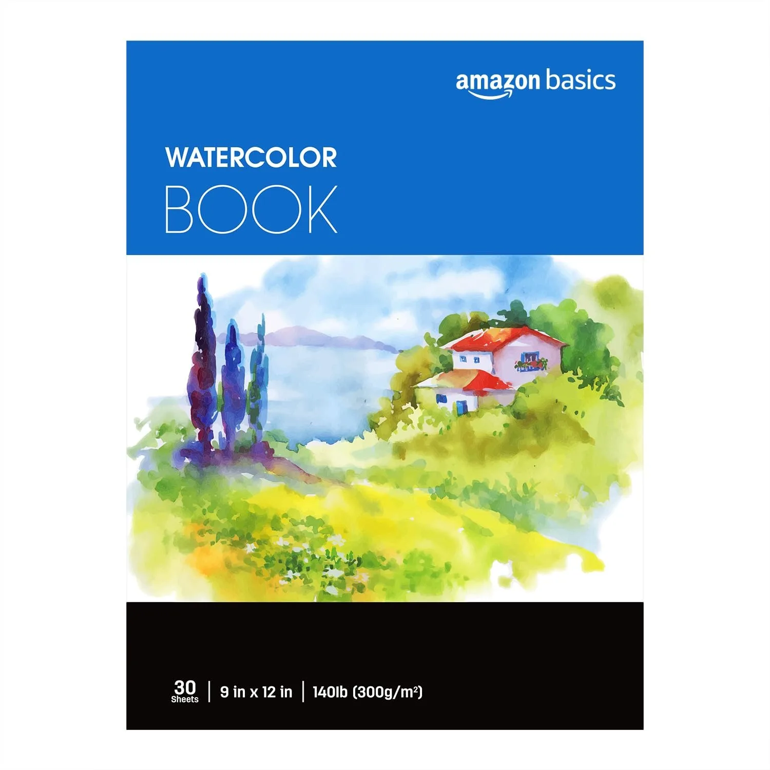 

Watercolor Pad 9x12 for Artists, Cold Press 140lb 30 Sheets White