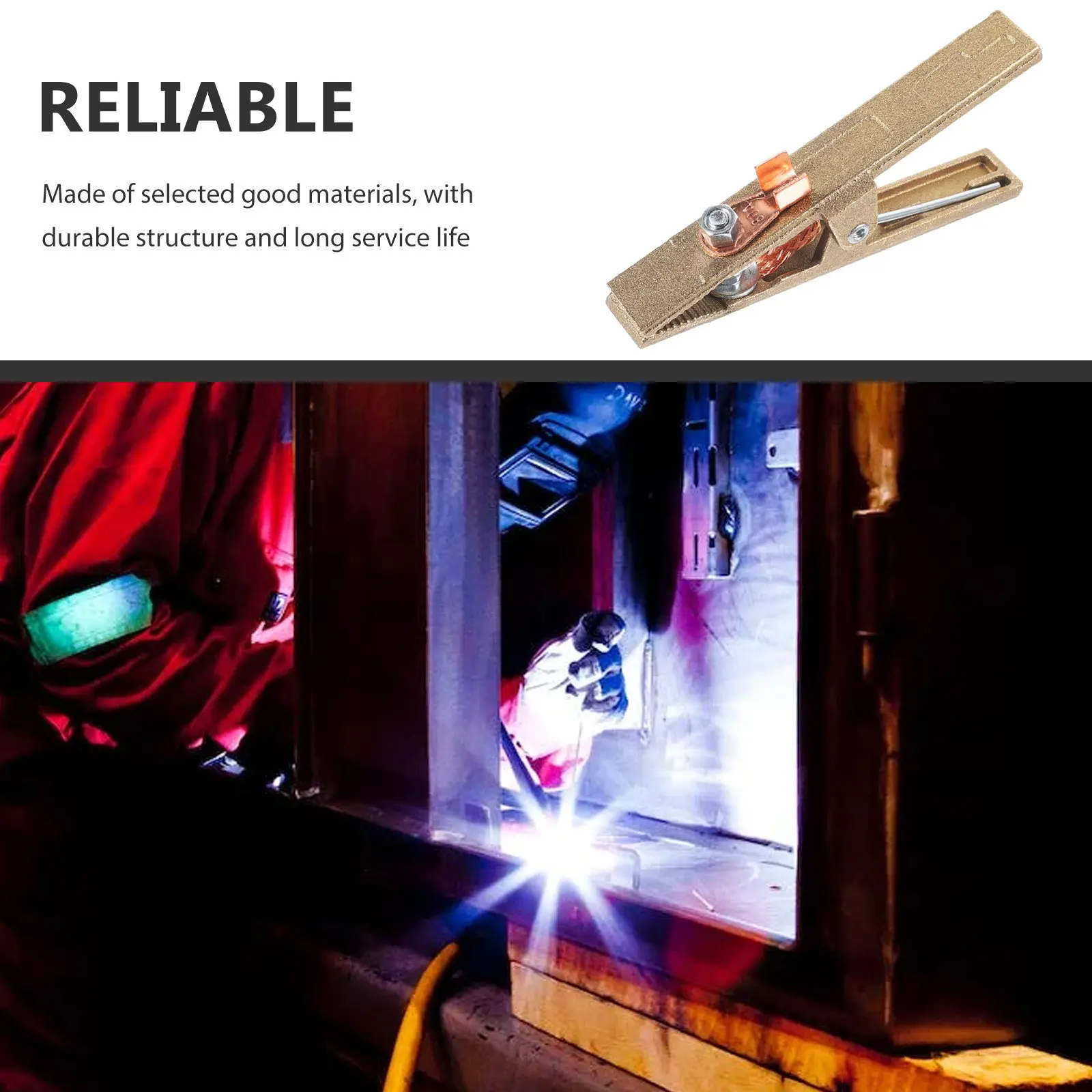 Heavy Duty Welding Ground Clamp Copper 300A Adjustable Tightness Stable Electric Grounding Clamp for Industrial Welder Parts