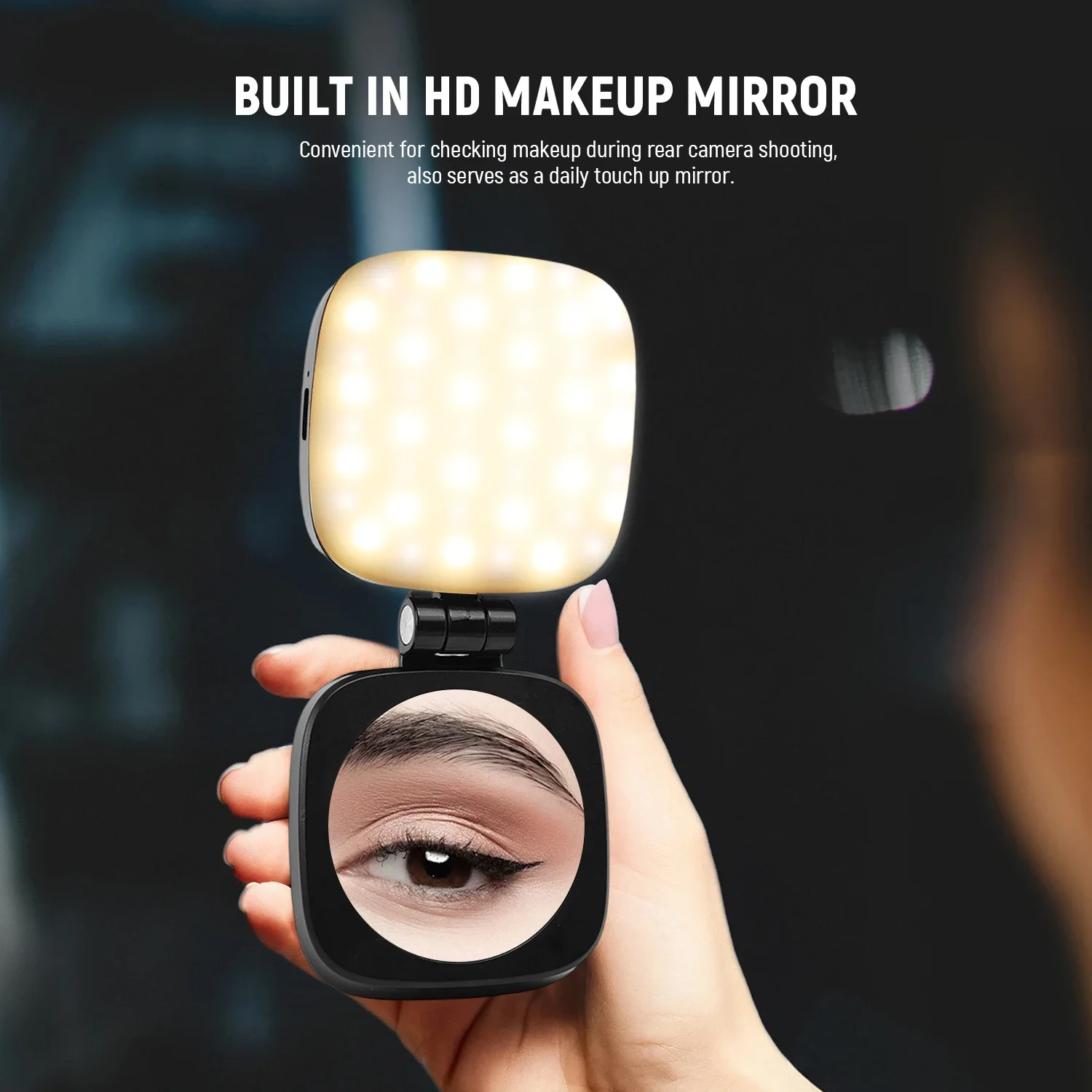 Portable Mini Mirror With Fill Light For iPhone Samsung Mi Universal Magnetic LED Selfie Lights Adjustable Brightness Flashes