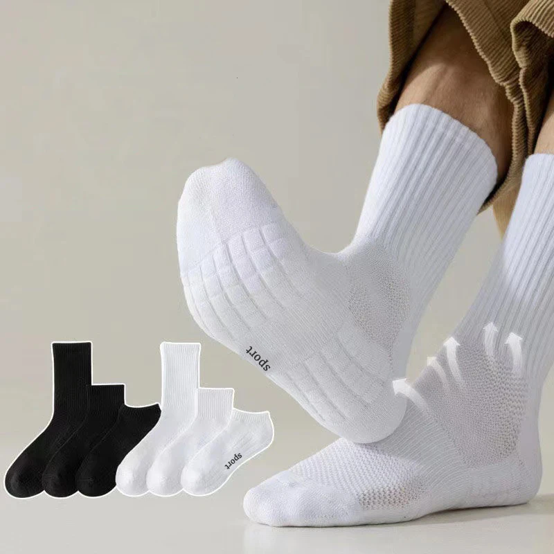Calcetines Deportivos para Hombre con Suela Gruesa, Absorbentes de Sudor y Transpirables, con Amortiguación en la Parte Inferior para Correr, Calcetines Deportivos Profesionales para Hombre