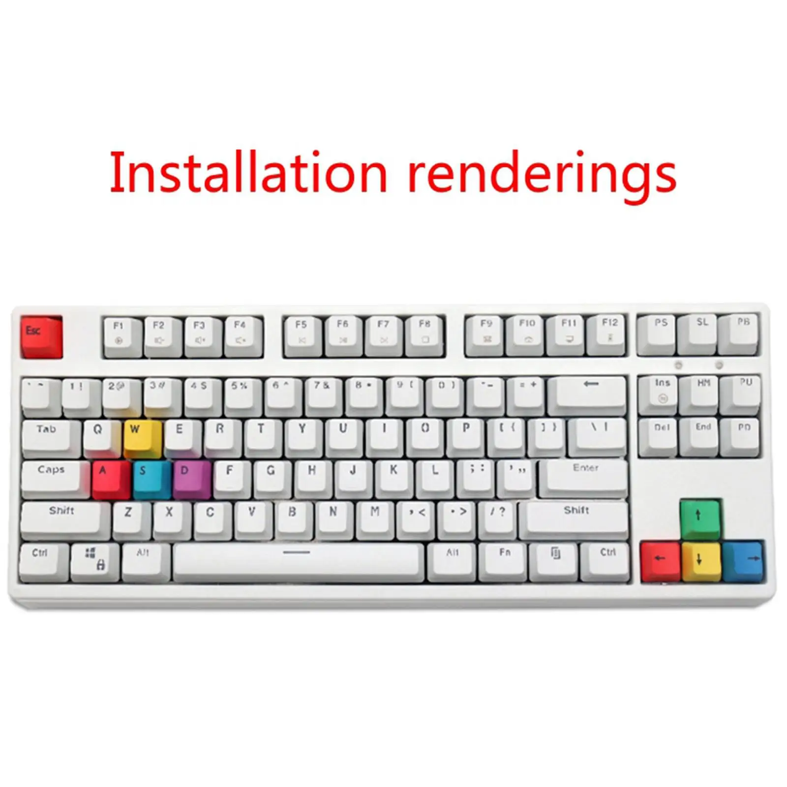 Conjunto de Teclas PBT Pudding para Teclado Gamer: ESC, Teclas de Setas, W, A, S, D