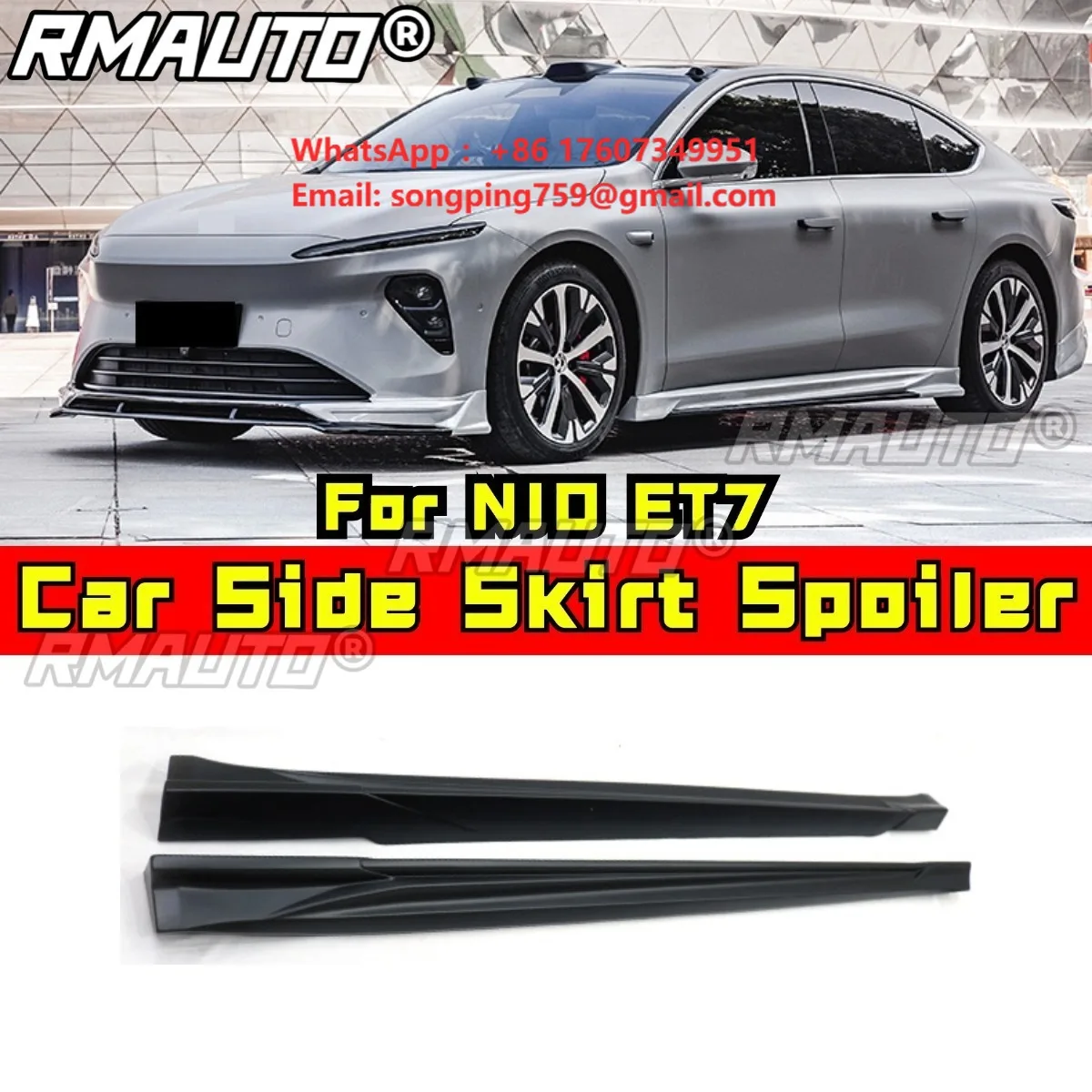 Car Side Skirt Lip Guard Spoiler Splitter Diffuser Apron Extension Body Kit For NIO ET7 Car Accessories