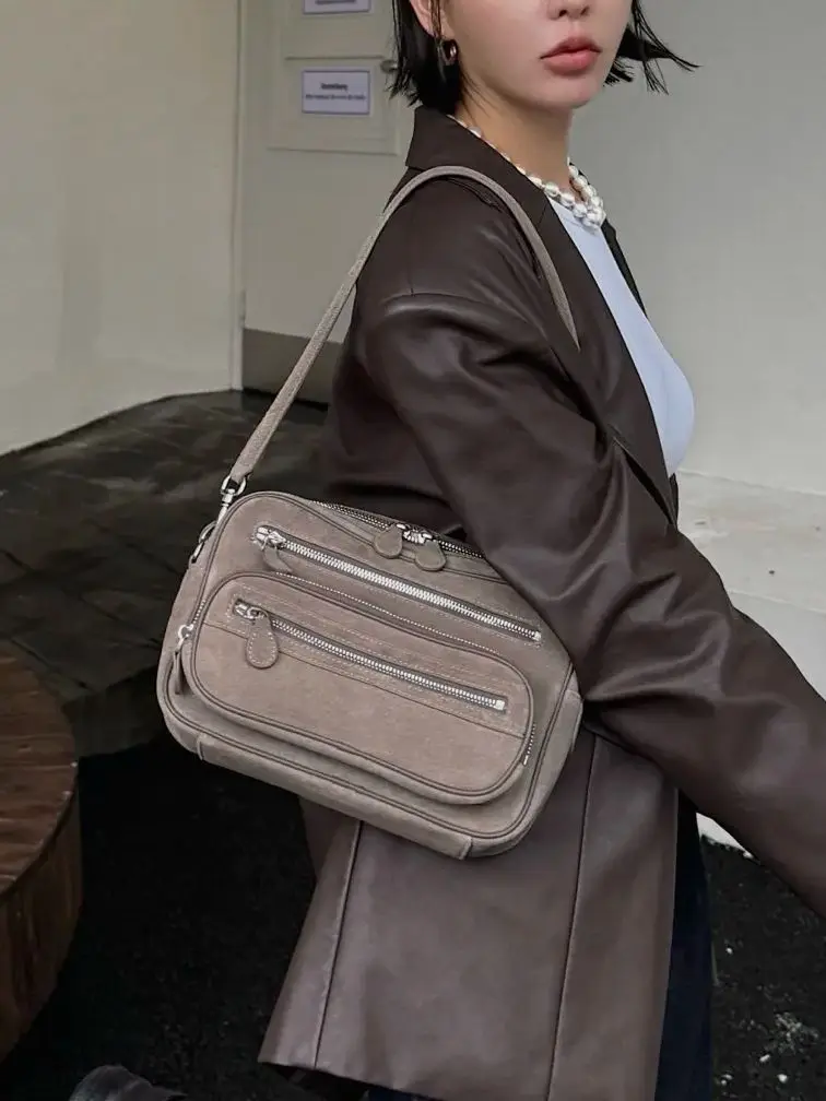 

Новая женская сумка из натуральной замши через плечо, маленькая, люксовая, дизайнерская, из воловьей кожи, на плечо, качественная, для женщин