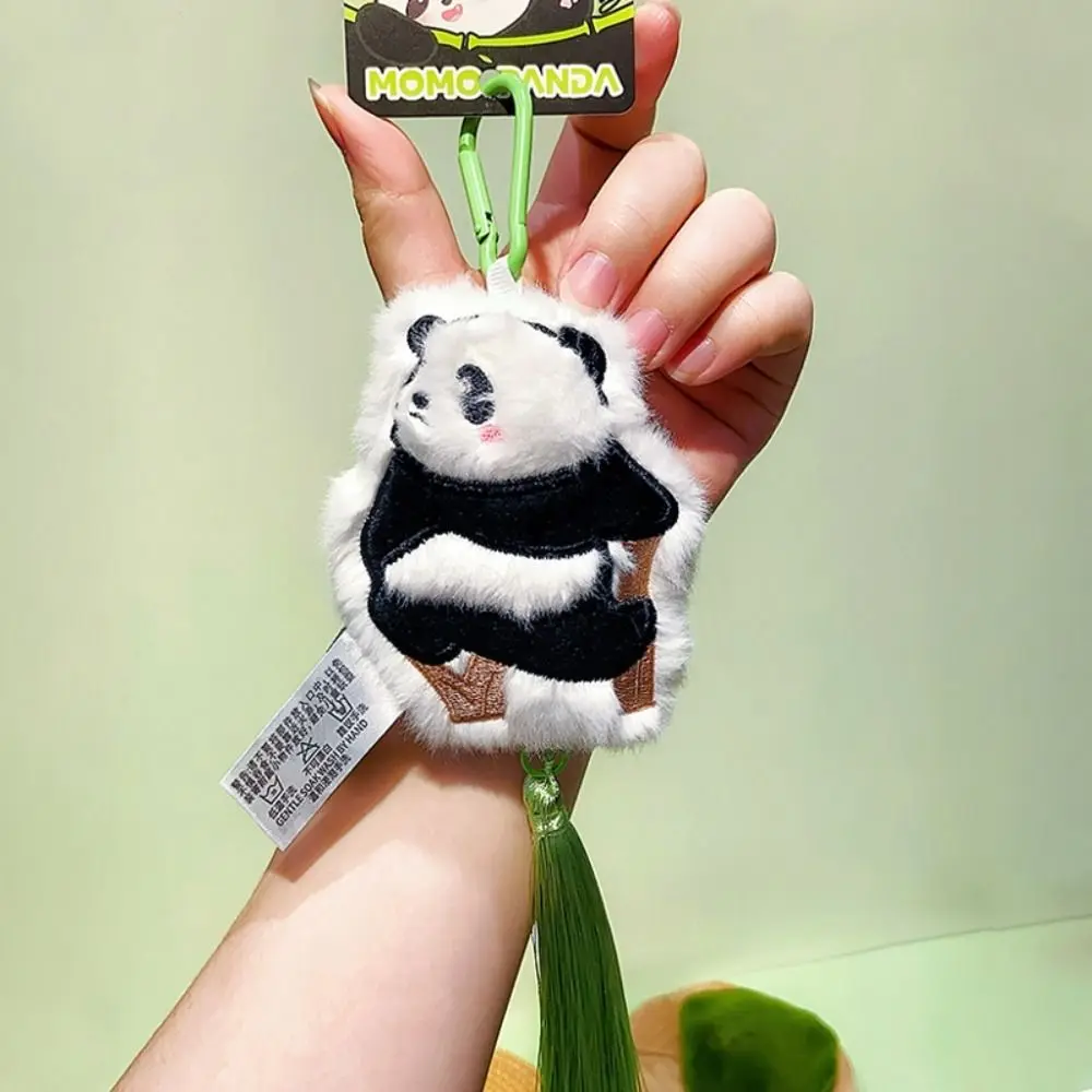 พู่ Plush Panda พวงกุญแจกลิ่นหอมสไตล์จีน Kawaii สัตว์จี้ไม้ไผ่หลายน่ารัก Panda พวงกุญแจ