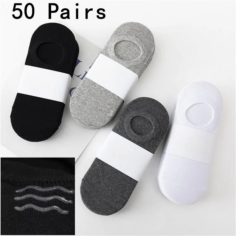 1/5/10/20/50 Paar Bootssocken für Männer und Frauen, Sommer und Herbst, rutschfeste Silikon-Unsichtbare Baumwollsocken, männliche Knöchelsocken, Hausschuhe