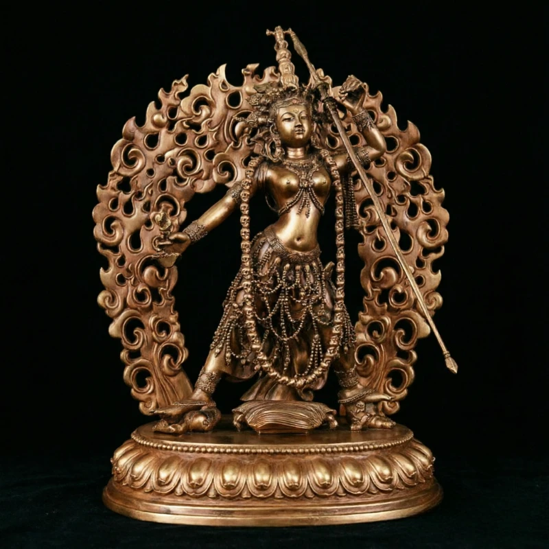 Antique Purple Copper Antique 10cm High-altitude Walking Mother Buddha Statue Home Desktop Office Feng Shui Decoration Crafts