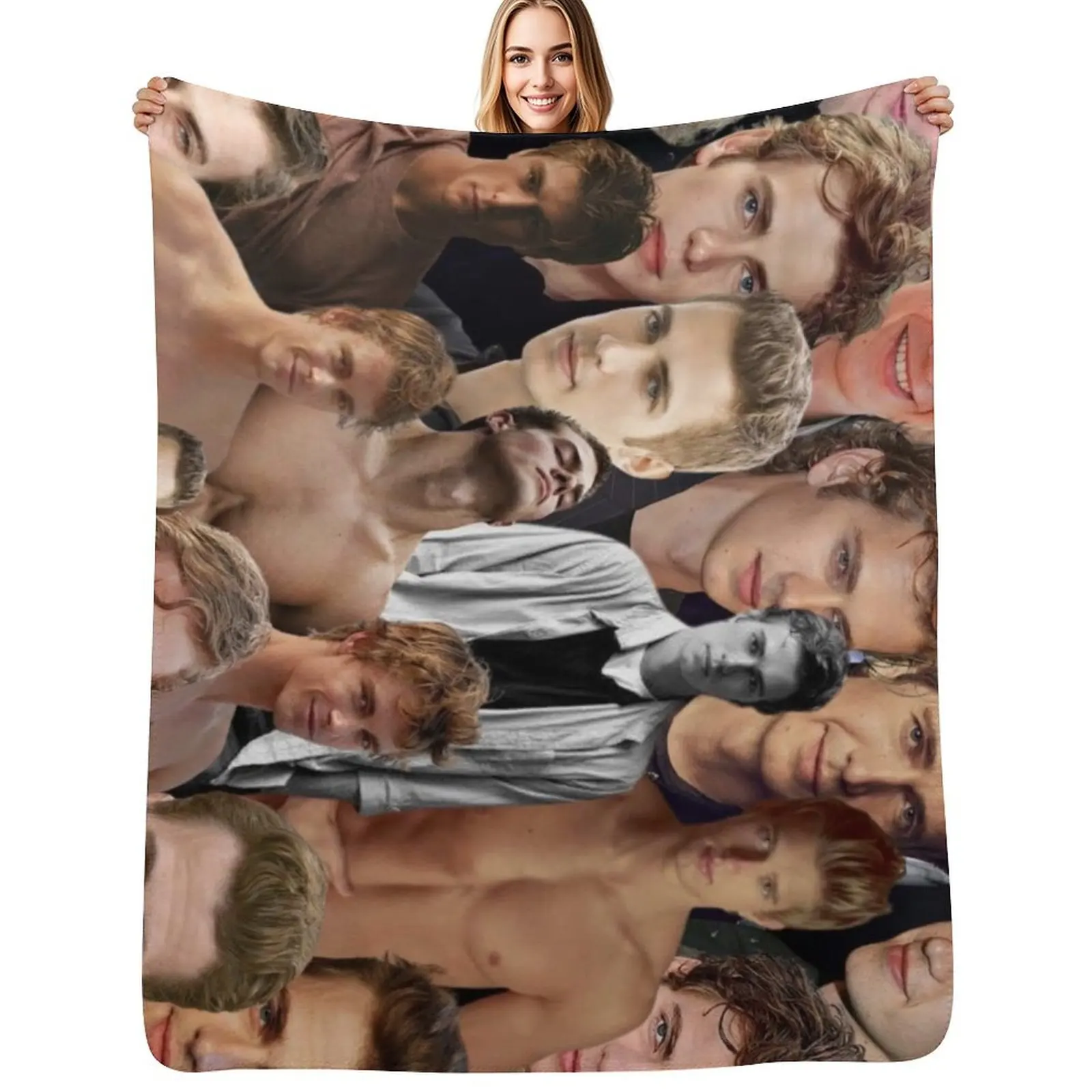 

Hayden Christensen Photo Collage Throw Blanket anime Picnic Beach Hairy Blankets
