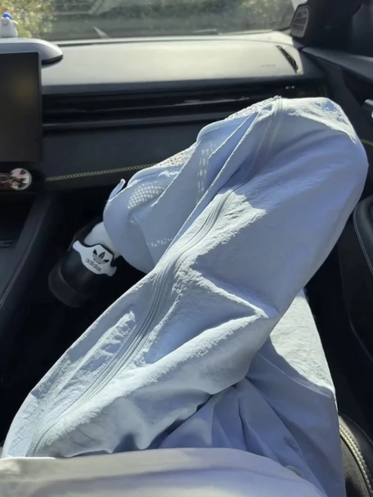 

Qui Dry Ice Silk Men's Summer Casual Pants Zip Side Functional Trousers CleanFit Straight Leg mid Low Waist for Office And ...