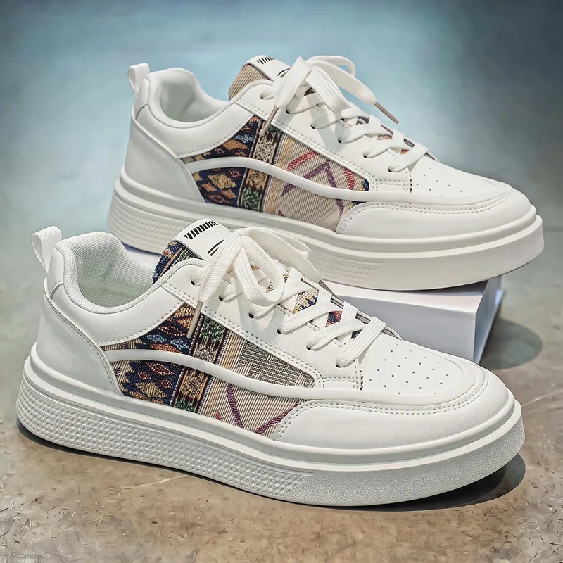 New trendy  versatile men's casual sports shoes fashion student white shoes men's board shoes