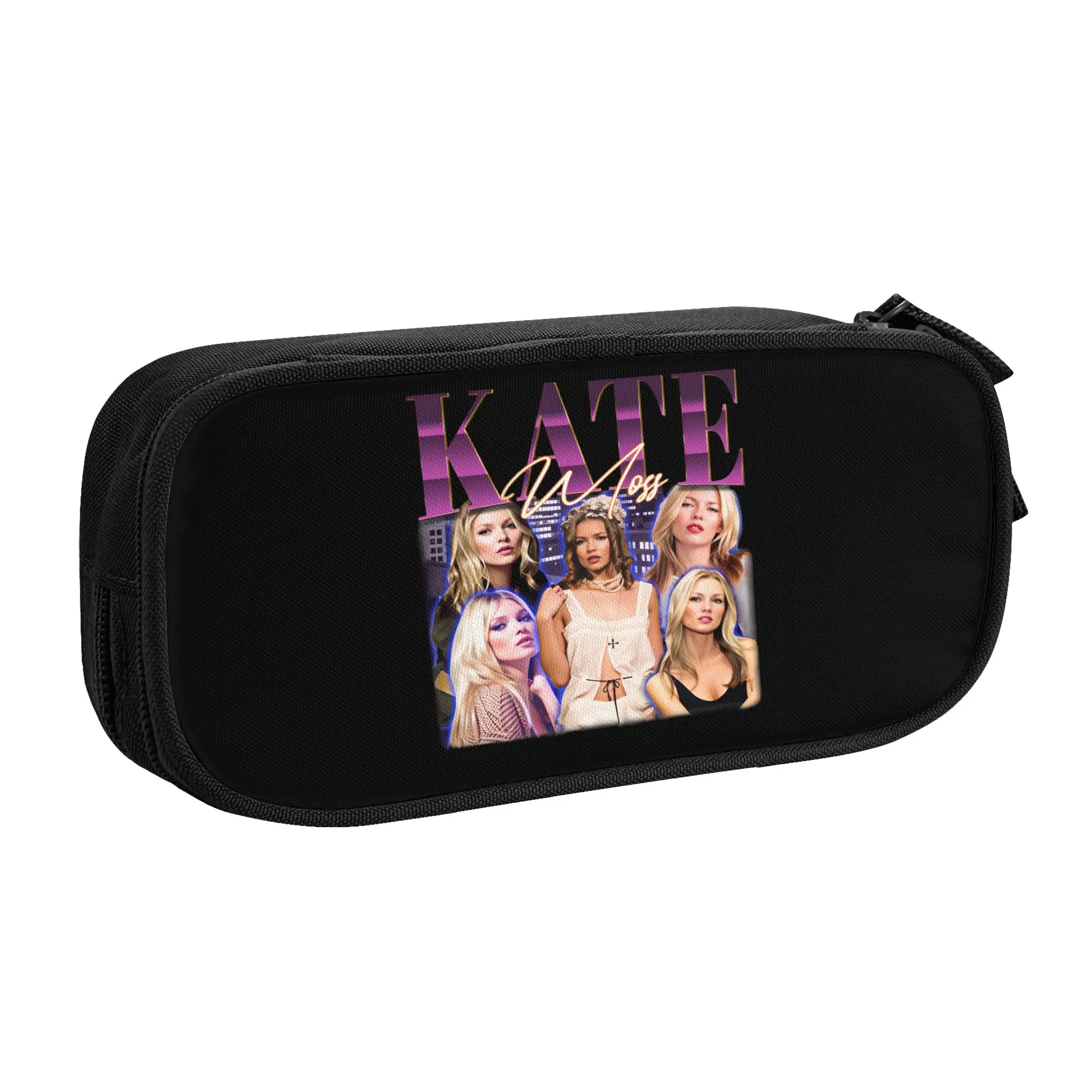 English Model K-Kate M-Moss  School Pencil Case Girl Boy Large Storage  Pencil Box Students Stationery