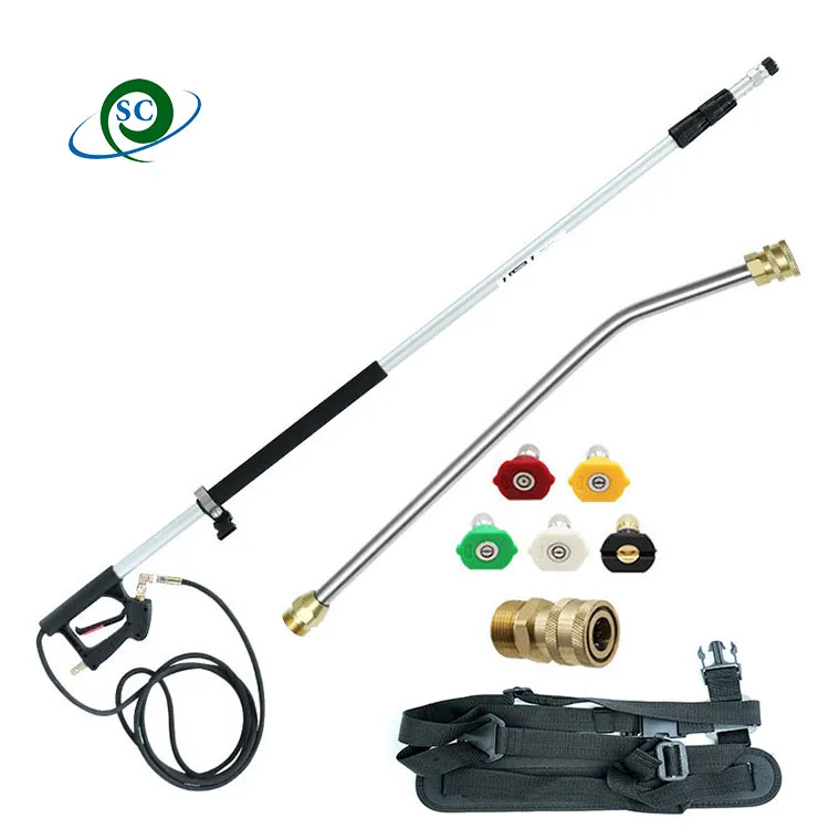 Aluminum Telescoping Pressure Washer Wand 24 FT  HEAVY DUTY 4000 PSI Max Working Pressure Washer Extension Wands