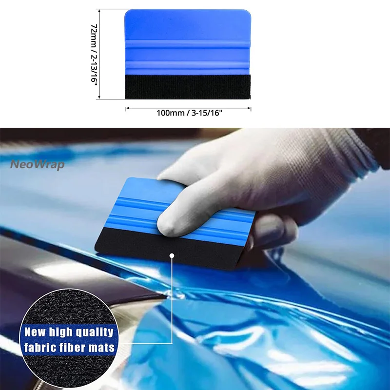 12Pcs Plastic Felt Edge Squeegee Tool 4 Inch Felt Squeegee Applicator Vinyl Scraper for Car Vinyl Wrap Window Tint Wallpaper